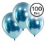Set 100 Baloane Latex, Albastru Metalizat