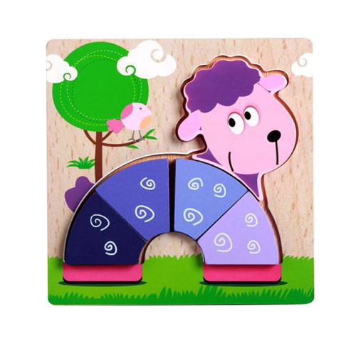 Puzzle din lemn pentru bebelusi, model ursulet