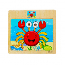 Puzzle din Lemn, pentru copii mici, cu poza, model Crab