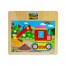 Puzzle din Lemn, pentru copii mici, cu poza, model Escavator