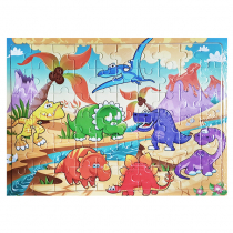 Puzzle pentru copii, din lemn, model Dinozaurii