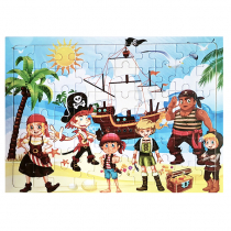 Puzzle pentru copii, din lemn, model Piratii