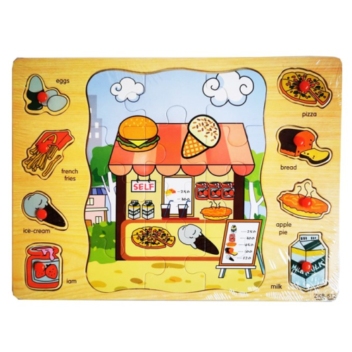Puzzle din lemn, model Gelateria