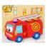 Puzzle din lemn, cu piese mari pentru copii si bebelusi; model Camion Pompieri