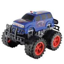Masina pentru Copii, cu mecanism, Monster Truck, Lungime 44cm, Model Blue Police