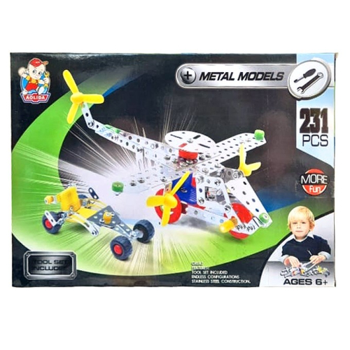 Jucarie Puzzle Montabil Cu Suruburi Avion Metalic 2 1