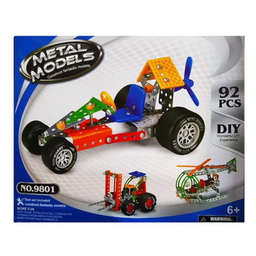 Jucarie Puzzle Montabil Cu Suruburi Cart Metalic 2
